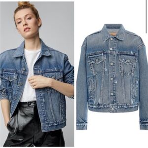 NWT GRLFRND Denim Kim Boyfriend Trucker Jacket medium